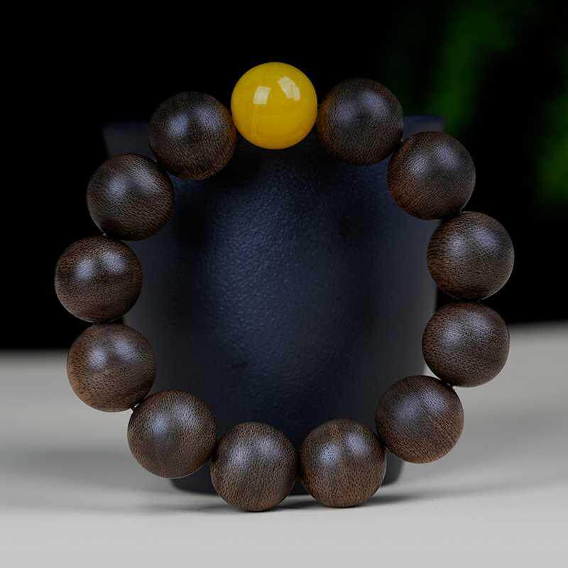 唐域正宗越南芽庄沉香手串蜜蜡翡翠老料天然佛珠手链保真男女念珠