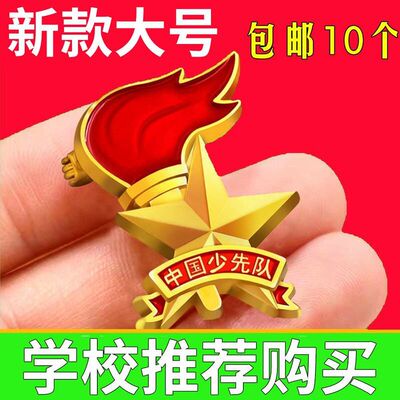 新版通用中国少先队员徽章小学生少先队徽标准型磁性胸章别针队徽