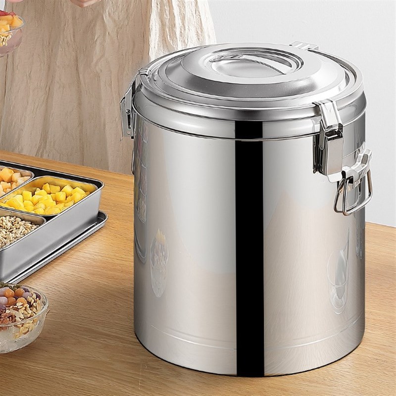 商用大容量不锈钢保温桶装v冰块的豆浆凉茶桶摆摊冰粉桶食堂饭桶