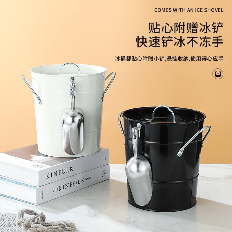 网红酒吧ktv不锈m钢冰桶带盖手提冰块桶香槟啤酒高颜值冰粒桶