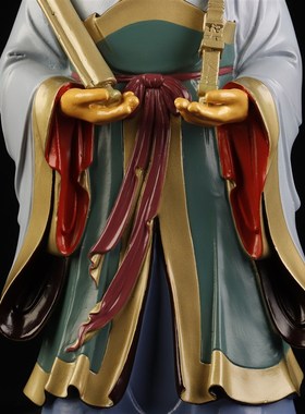 纯铜姜子牙神像j打神鞭钓鱼摆件装饰品家居办公室黄铜姜太公在此