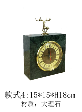 现代北欧简约大理石时钟摆件美式家居客厅桌M面装饰样板房间工艺