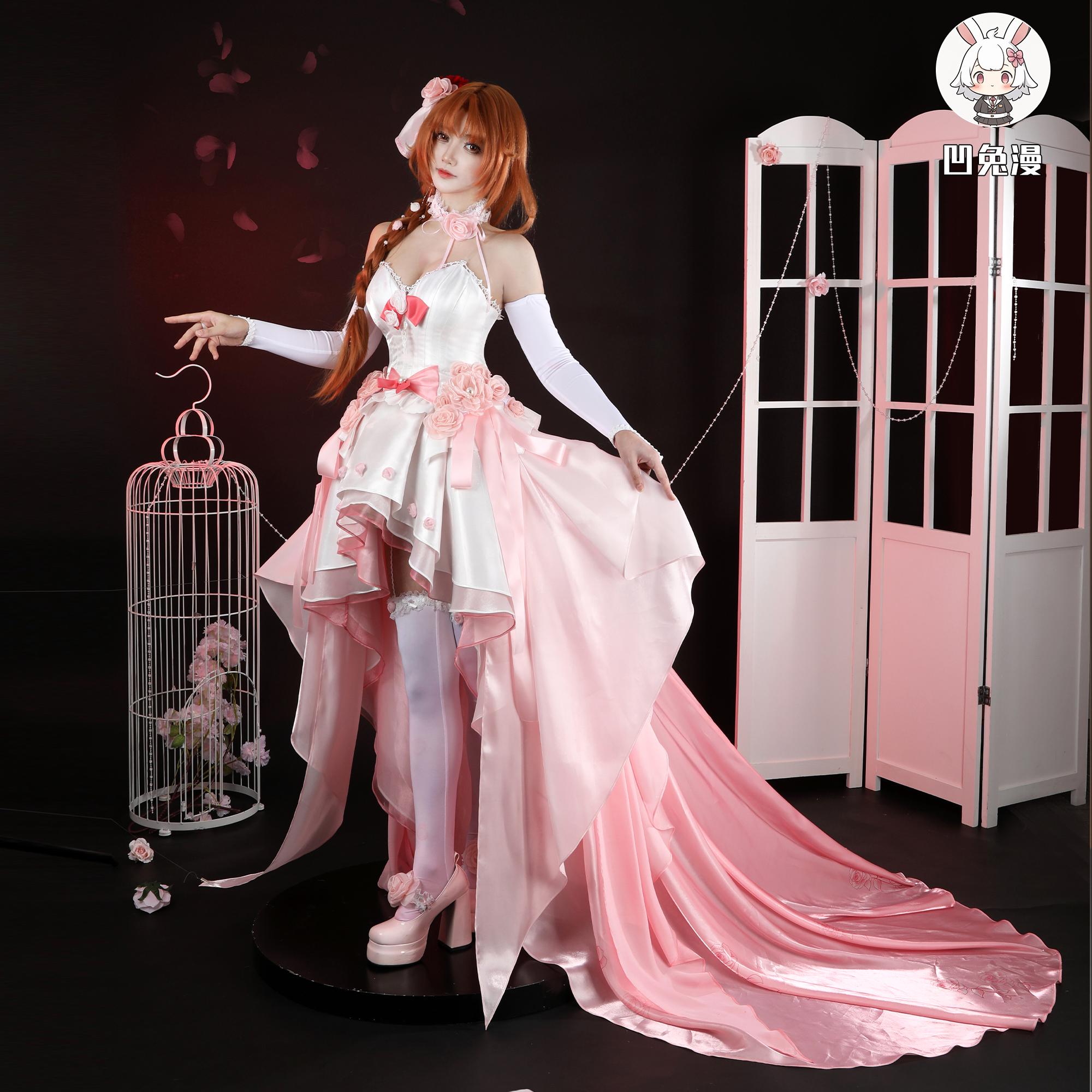 凹兔漫  尾款 刀剑神域cosplay亚丝娜玫瑰花嫁cos服婚纱