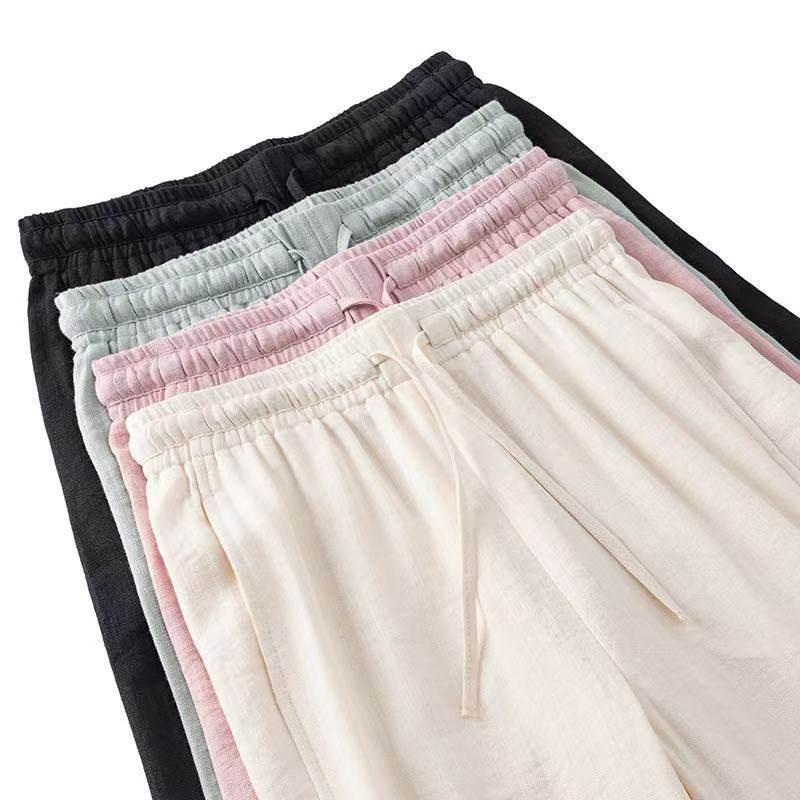 【亚麻+莱赛尔】2025夏季新款亲肤透气舒适高腰显瘦阔腿裤2513