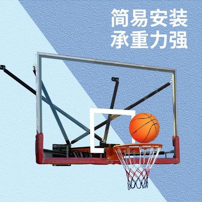 固定式壁挂款篮球架定制钢化玻璃篮板家用室内篮球架悬挂式篮球架