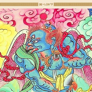 明代古画 雷霆三帅神像画卷轴挂画 雷部邓天君判T府辛天君张水陆