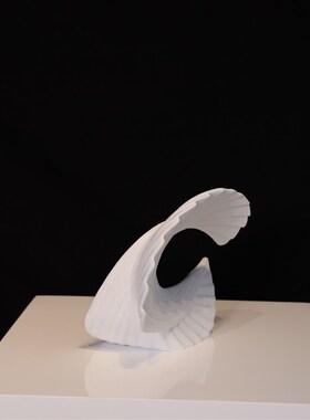 简约摆件c树脂浪花海浪工艺品样板间客厅玄关茶几摆设饰品