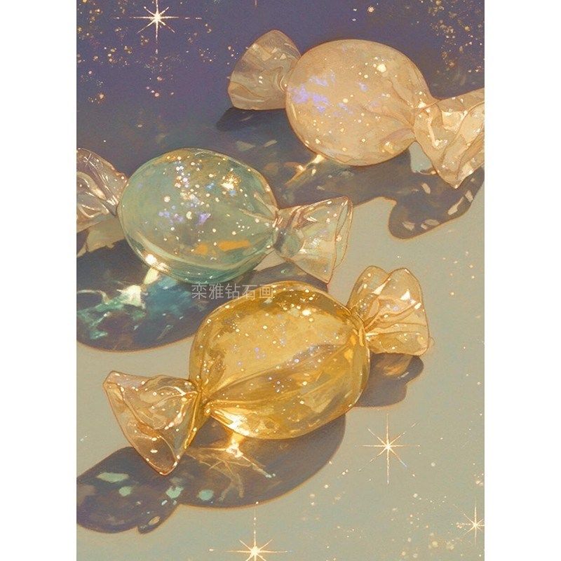DIY方钻满钻钻石画p钻石绣手工粘贴钻十字绣带钻套件三颗透明糖果,居家布艺,钻石绣,淘宝优惠券,粉丝福利购,淘宝优惠卷