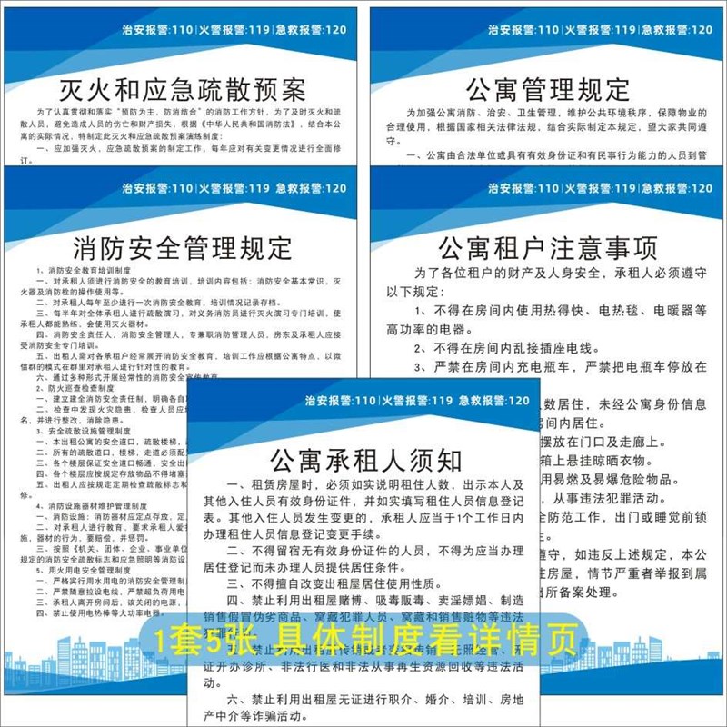 公寓管理制度出租房规章制度承租人须知租户O注意事项灭火和应急
