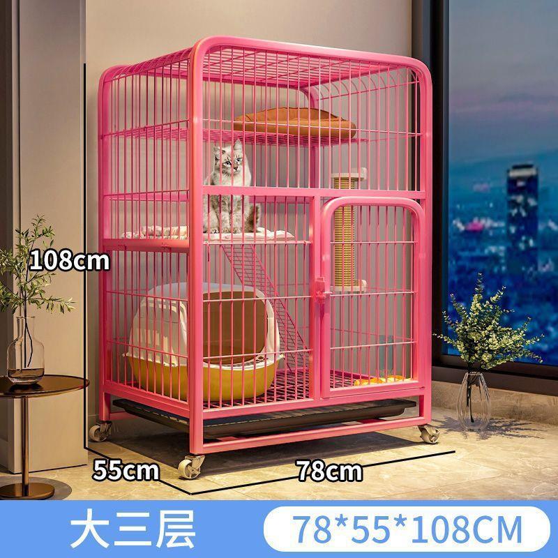 现货别墅猫砂盆猫爬架一体爬梯实木喂水猫笼猫窝太空舱超大家用三