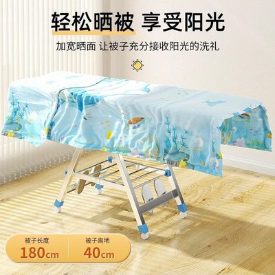 晾衣架折叠家用阳台落地不锈钢室内可304加厚R加粗凉移动室外结实