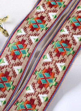 彩色装饰民族织带服饰风涤纶鞋帽复古提花箱包diZy辅料现货