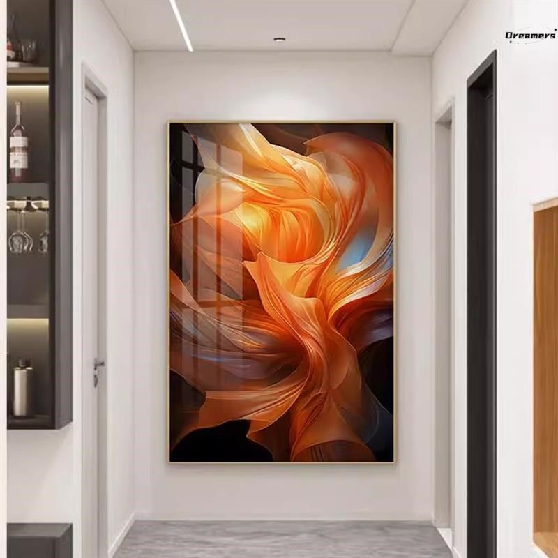 抽象艺术创意丝带装饰画现代轻z奢客厅挂画落地画高档橙色玄关厂,家居饰品,现代装饰画,淘宝优惠券,粉丝福利购,淘宝优惠卷