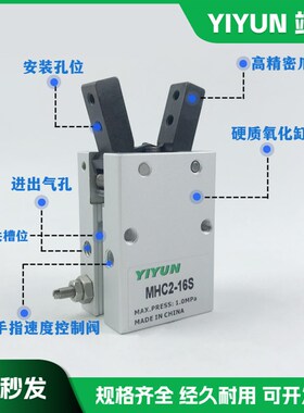 手指气缸MHC2-6D/10D/20D/25D/32D/1D6S/25S/32S/6C/10C/20C/32C