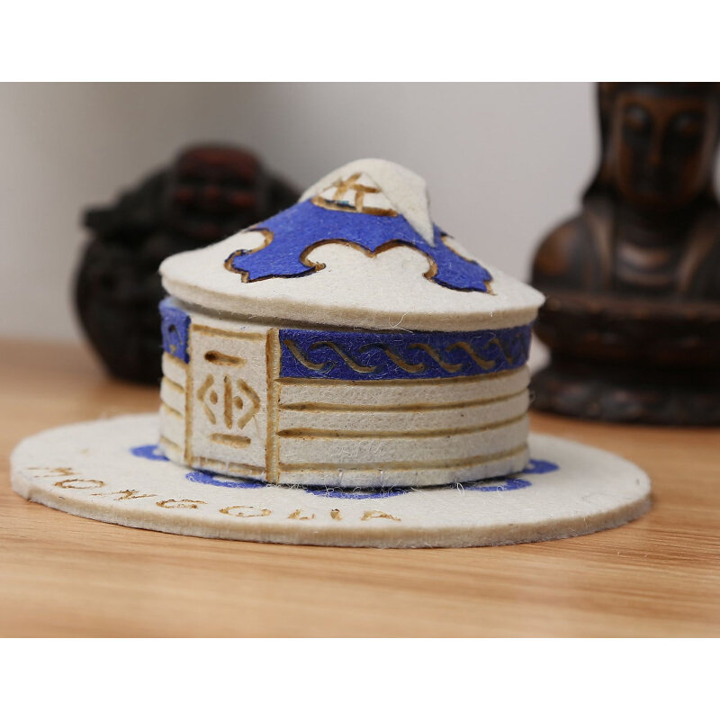 蒙古族特色羊毛毡制作蒙古包羊拐工艺品摆设玩具内蒙古特色工艺品