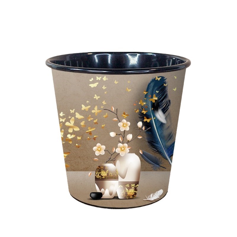 铁艺桌面摆件多功能收纳桶u新中式轻奢家居客厅茶几桌上装饰工艺