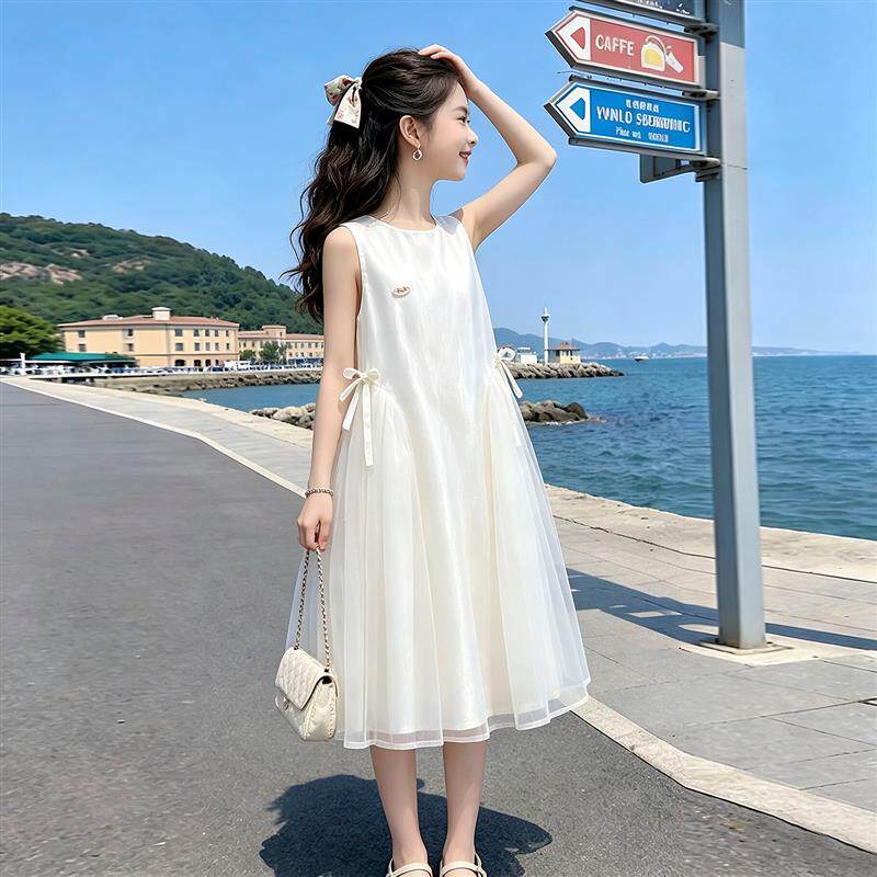 女童夏季洋装2026新款洋派女孩礼服蓬蓬公主裙夏装儿童网纱裙子