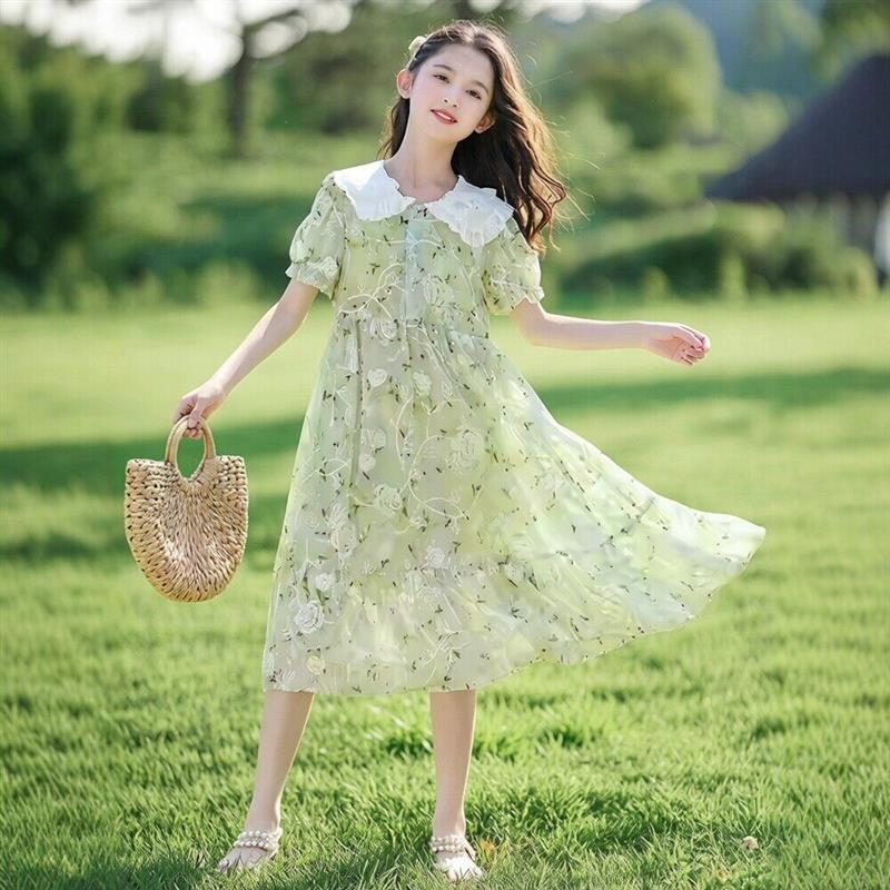 女童公主裙2026新款女孩夏装碎花裙子儿童夏季连衣裙大童洋气礼服