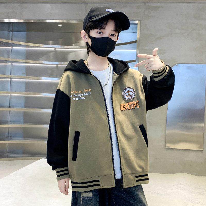 男童外套春秋款2025新款中大童春装男孩连帽儿童棒球服春季童装潮
