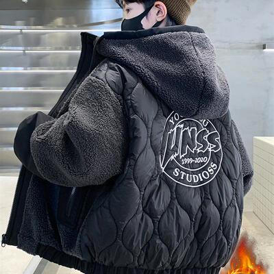 男童冬装夹棉外套2025秋冬新款摇粒绒男孩中大儿童加厚羊羔毛冬季