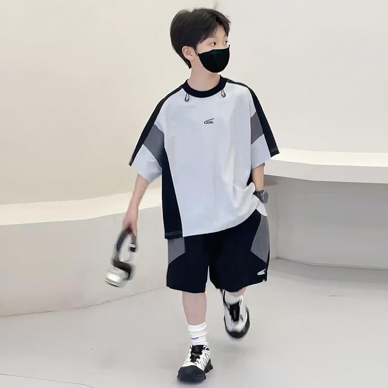 男童夏季套装2026新款中大童凉爽短袖速干洋派儿童夏装冰丝篮球服