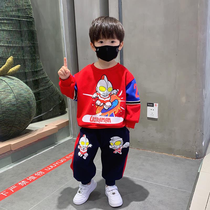 奥特曼衣服男童春秋装套装2025新款儿童装男宝春季卫衣痞帅气男孩