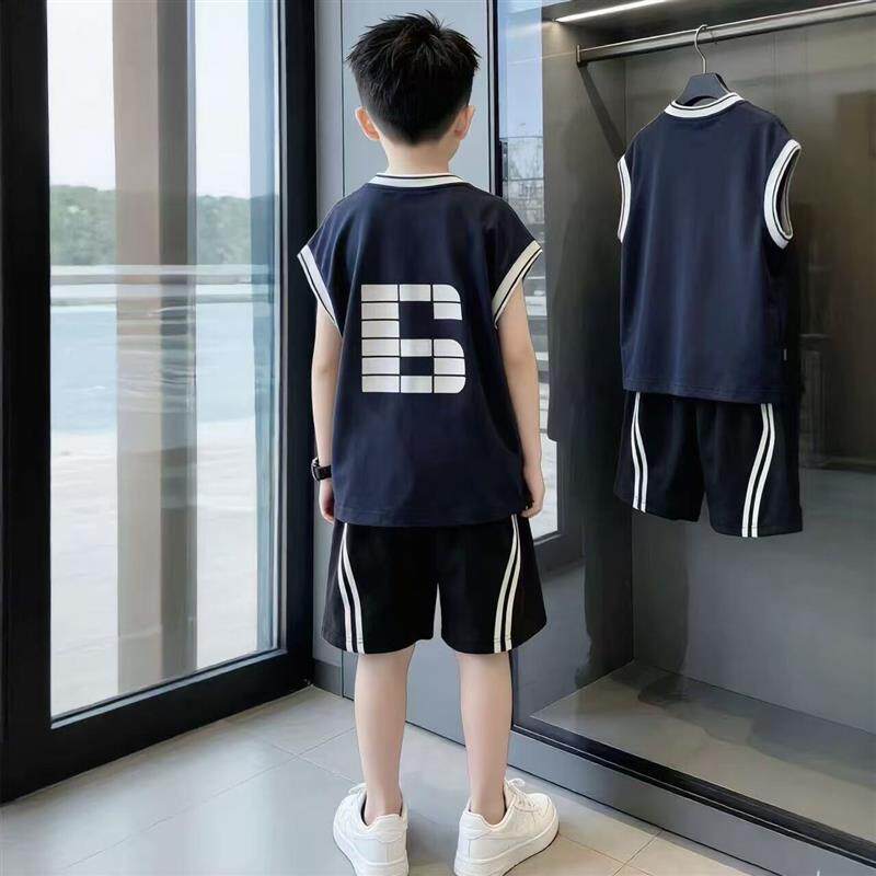 男童夏装篮球服套装2026新款大童夏季运动酷帅气背心速干薄款潮