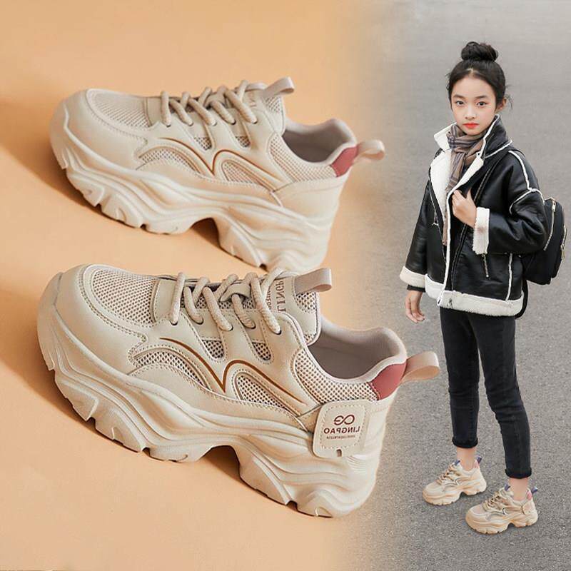 女童鞋子2025新款春秋儿童运动鞋中大童网面秋款老爹鞋女孩跑步鞋