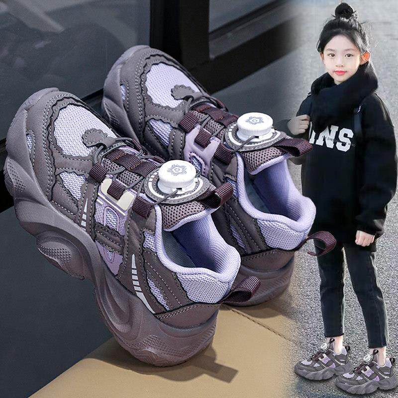 童鞋女童鞋子春秋季2025新款儿童老爹鞋中大童女孩网面运动鞋透气