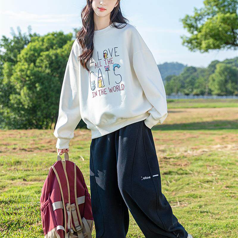 女童卫衣2025新款中大童洋气超好看韩系宽松初中生青少年春秋款潮