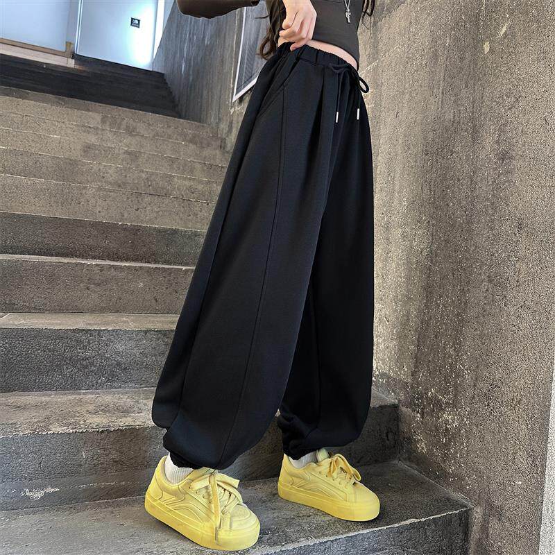 女童裤子2025新款今年流行爆款儿童春秋装卫裤女孩大童黑色运动裤