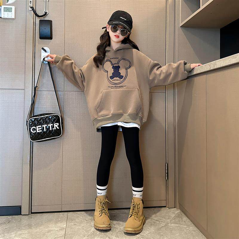 女童卫衣2025新款春秋款初中生女孩春装连帽衣服儿童春季洋气上衣