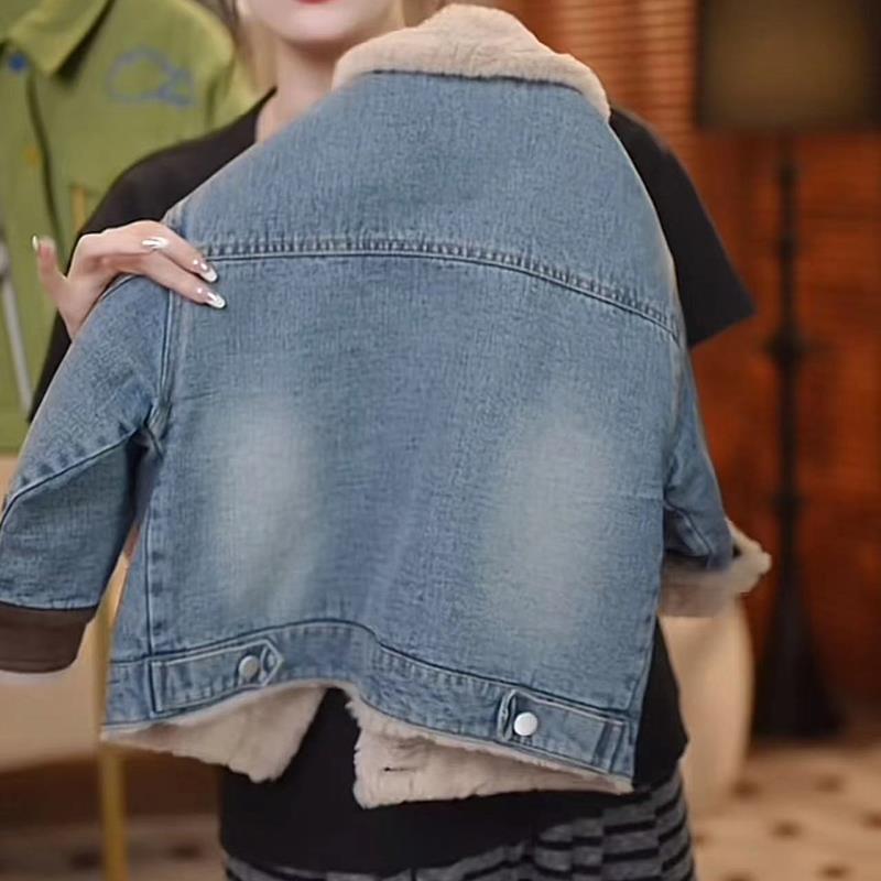 儿童外套加绒秋冬装男童牛仔服上衣2025新款小童冬季加厚宝宝童装
