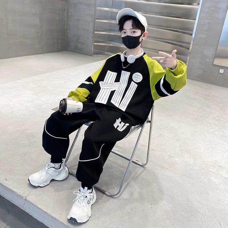 儿童套装男童春装套装2025新款春秋款卫衣中大童春季潮帅气时髦运