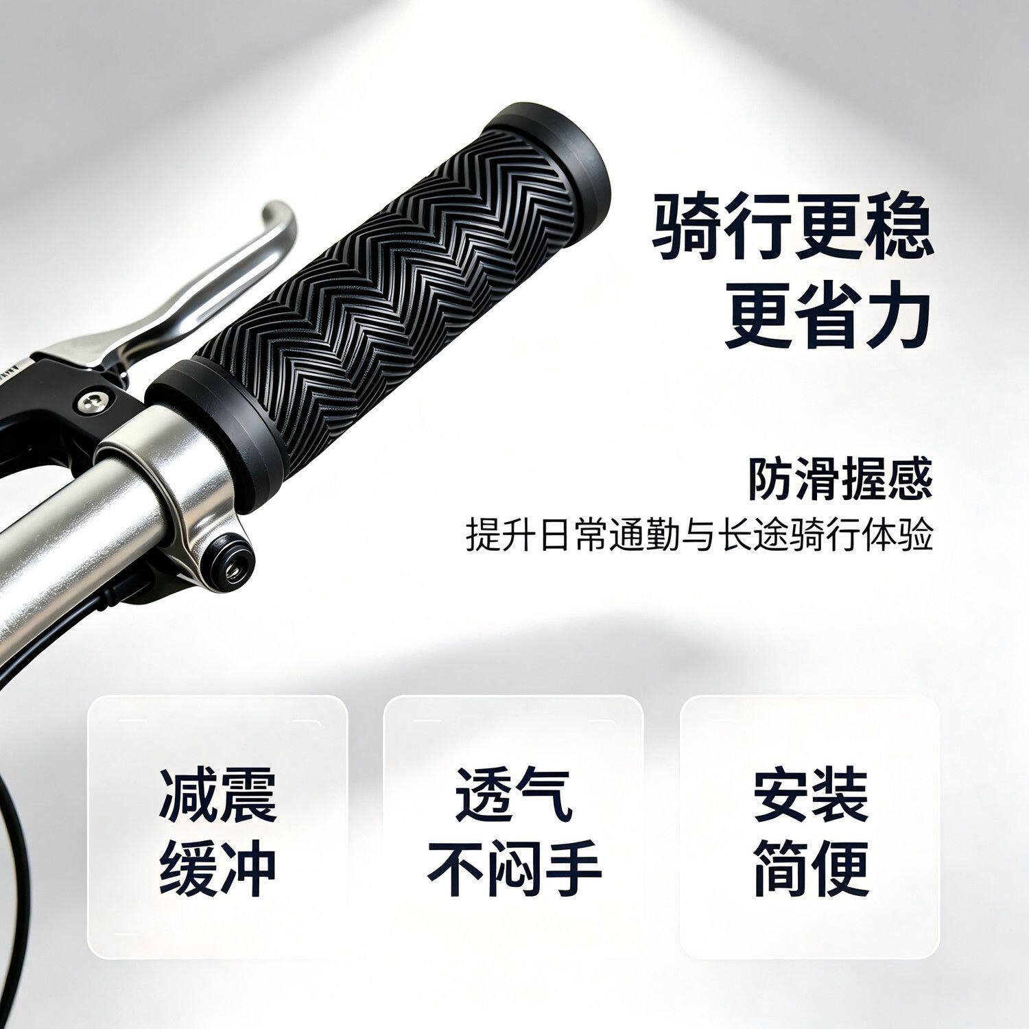 山地变速车圆管橡胶防滑防震水波纹自行车把套配件