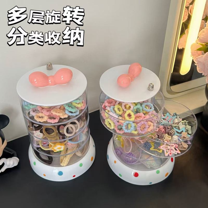 大容量女童首饰整理盒宝宝发卡发夹头绳儿童发饰桌面收纳储物盒