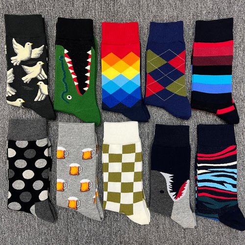 happysocks袜子男士多巴胺中筒袜