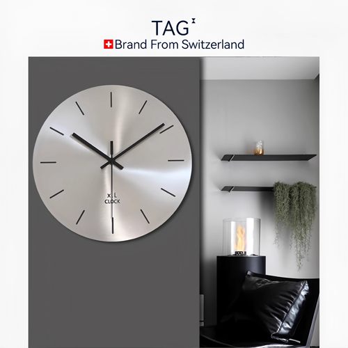 现代客厅银色个性时钟家用