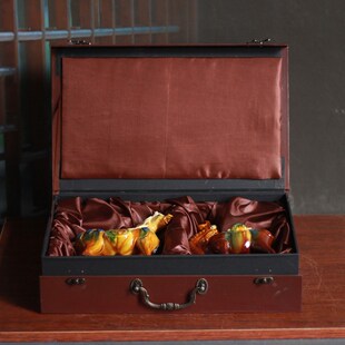 高档瓷器礼盒运输手提盒精品包装礼盒I长方形锦盒高档文玩空礼盒