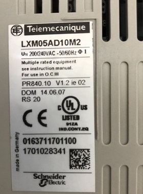施耐德驱动器LXM05AD10.M2 现货