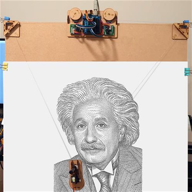 Drawbot步进电机拉线舵机彩色绘图仪自动墙画机器U人创客项目套件
