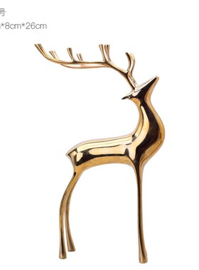 欧式全铜鹿摆件创意简约客厅书房艺术样板房工艺品Z办公室摆设