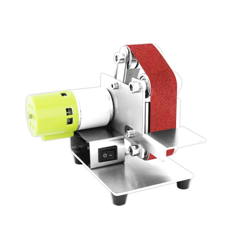 小型迷你电动砂带机DIYt抛光机磨刀机神器磨刀器开刃机台式打磨机