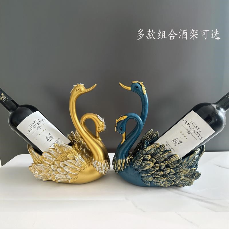 现代情侣天鹅摆件婚房p玄关电视柜装饰品轻奢软装家居乔迁结婚礼