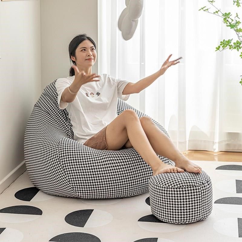 2022新款e千鸟格懒人沙发豆袋 豆袋沙发 客厅阳台休闲躺椅布艺沙,商业/办公家具,商用休闲沙发,淘宝优惠券,粉丝福利购,淘宝优惠卷