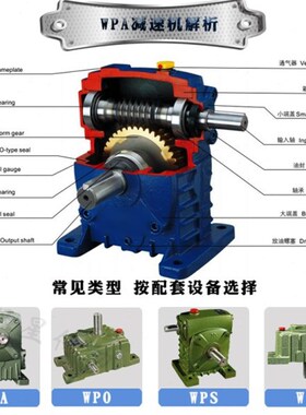WPA减速机蜗轮蜗杆减速器60 70 80 100齿轮箱小型涡X轮波箱变速箱