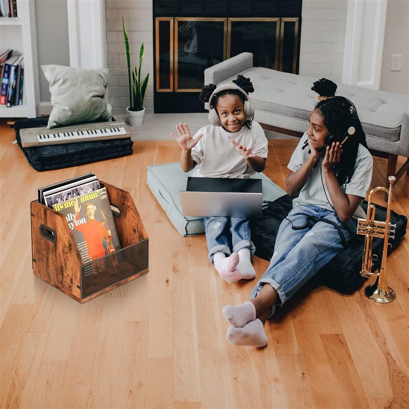 乡村风定制木质收纳n盒黑胶唱片专辑碟片收藏盒覆古桌面摆台式存