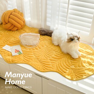 M.life 北欧卧室ins飘窗垫秋冬绒面窗台垫坐垫阳台防滑盖 Tskuki