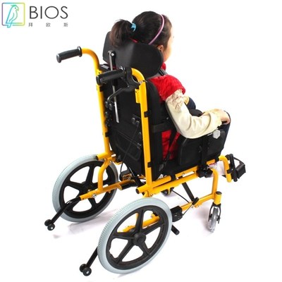 工厂直供 铝h合金高靠背脑瘫儿童轮椅伤残儿童多功能舒适小轮椅车