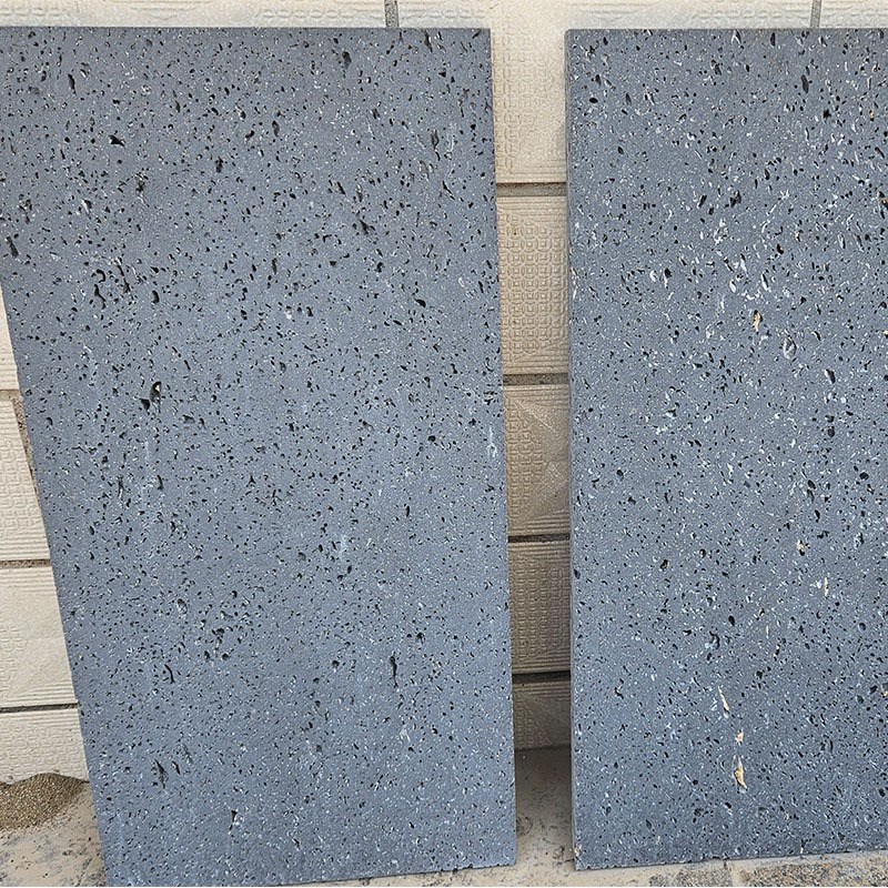 供应火山石板园林外墙仿古装饰地面铺设M火山岩板灰黑色火山石